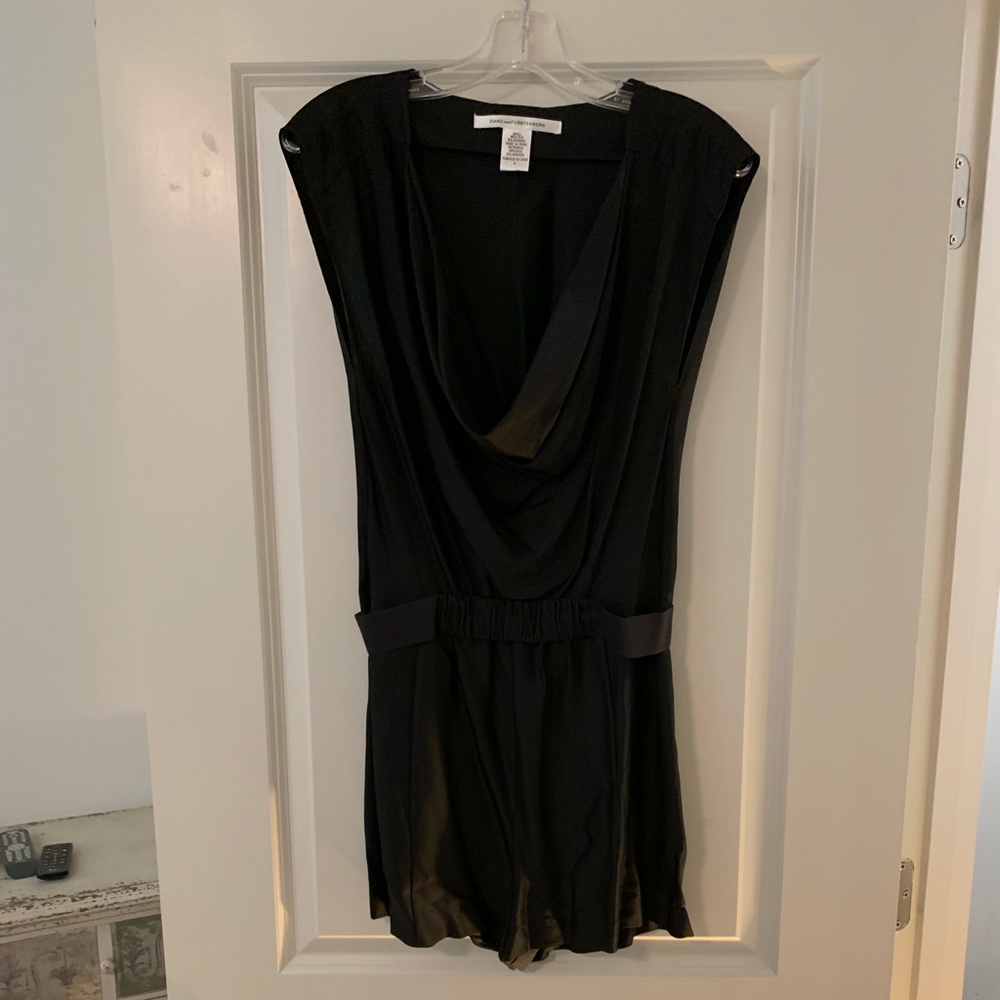 DvF black silk romper